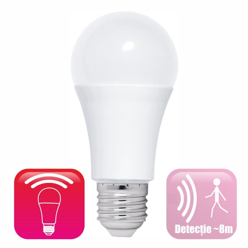 SPN BEC LED E27 6500K 12W CU SENZOR MISCARE