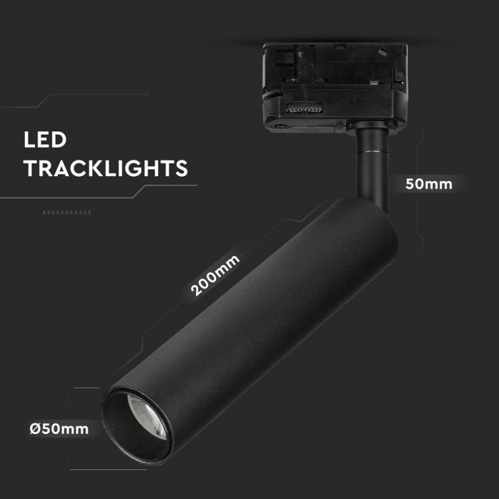 CIL INTERIOR SINA - PROIECTOR LED 3000K 15W 1050 lm D:50x200x50mm NEGRU VT
