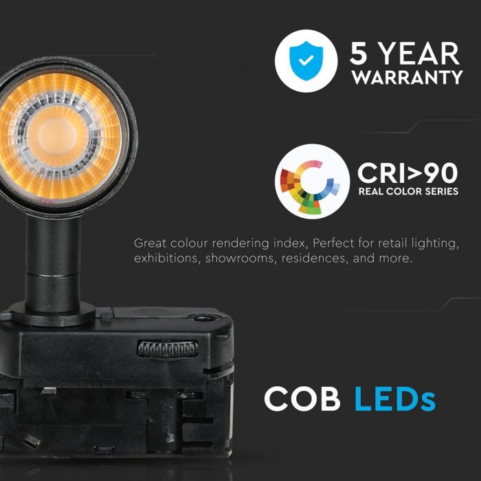 CIL INTERIOR SINA - PROIECTOR LED 3000K 15W 1050 lm D:50x200x50mm NEGRU VT
