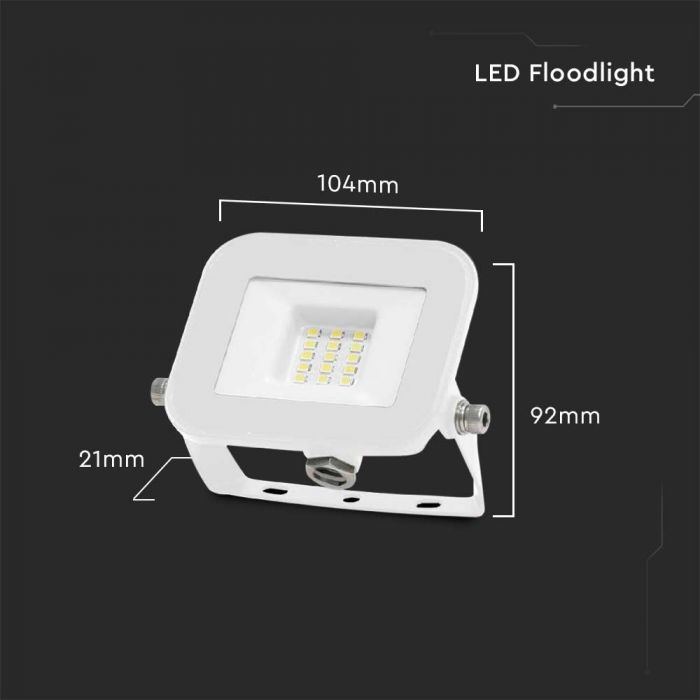 PROIECTOR CU LED 10W 4000K PRO-S ALB IP65