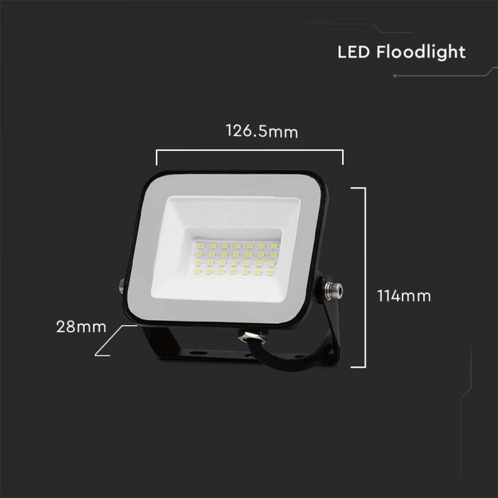 PROIECTOR CU LED 20W 4000K 1620 lm CIP LED SAMSUNG IP65 NEGRU