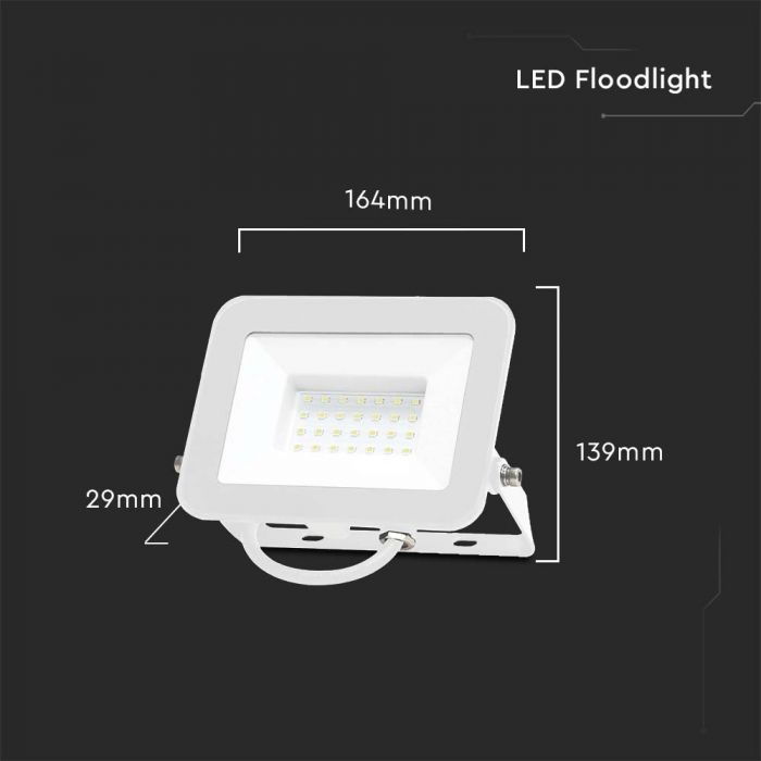 PROIECTOR CU LED 30W 6400K 2505 lm IP65 ALB