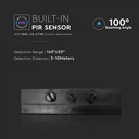 PROIECTOR CU LED CU SENZOR  PIR 20W 6500K 1620 lm CIP LED SAMSUNG IP65 NEGRU