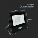 PROIECTOR CU LED CU SENZOR  PIR 20W 6500K 1620 lm CIP LED SAMSUNG IP65 NEGRU