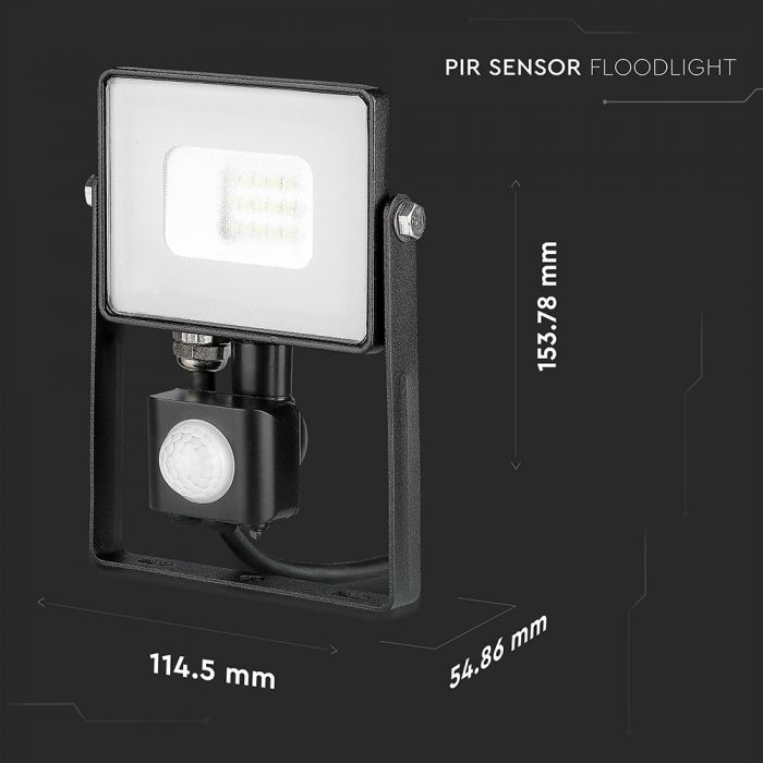 PROIECTOR CU LED SENZOR 10W 6400K 800 lm IP65