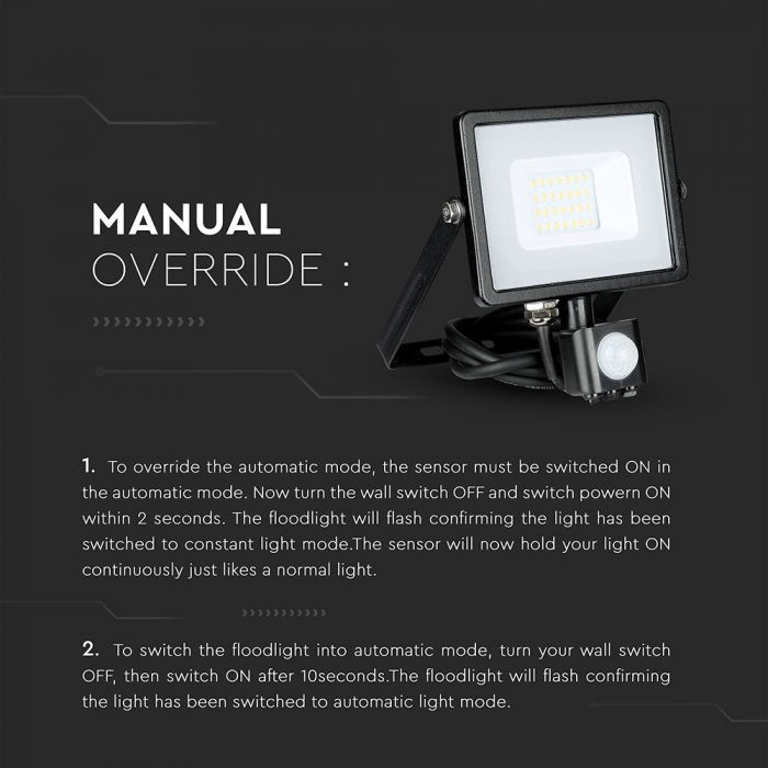 PROIECTOR CU LED SENZOR 20W 6400K 1600 lm IP65