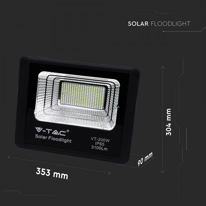 PROIECTOR CU LED SI PANOU SOLAR 40W 6000K 3100 lm IP65