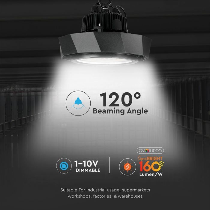 CIL HIGHBAY IP65 4000K 100W 16000 lm D:260x203mm NEGRU VT