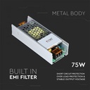 LED TRANSF 12V 75W IP20 SLIM