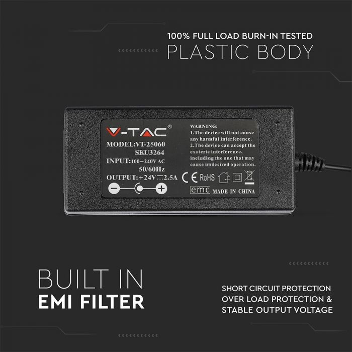 LED TRANSF 24V 60W IP44 PLASTIC