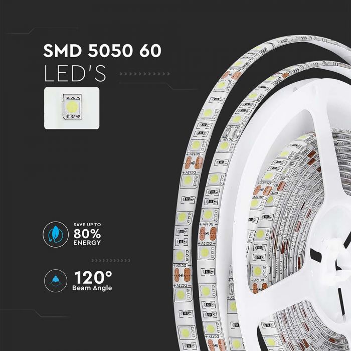 LED BANDA 12V IP65 RGB 7W 140 lm/m (5ml/rola)