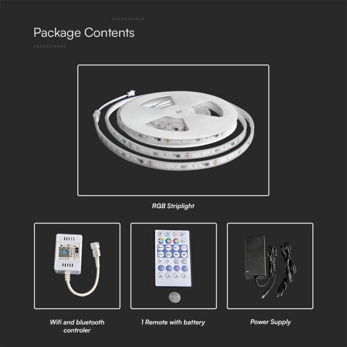 LED BANDA 24V IP65 KIT  RGB 13W (5ml/rola) 23146