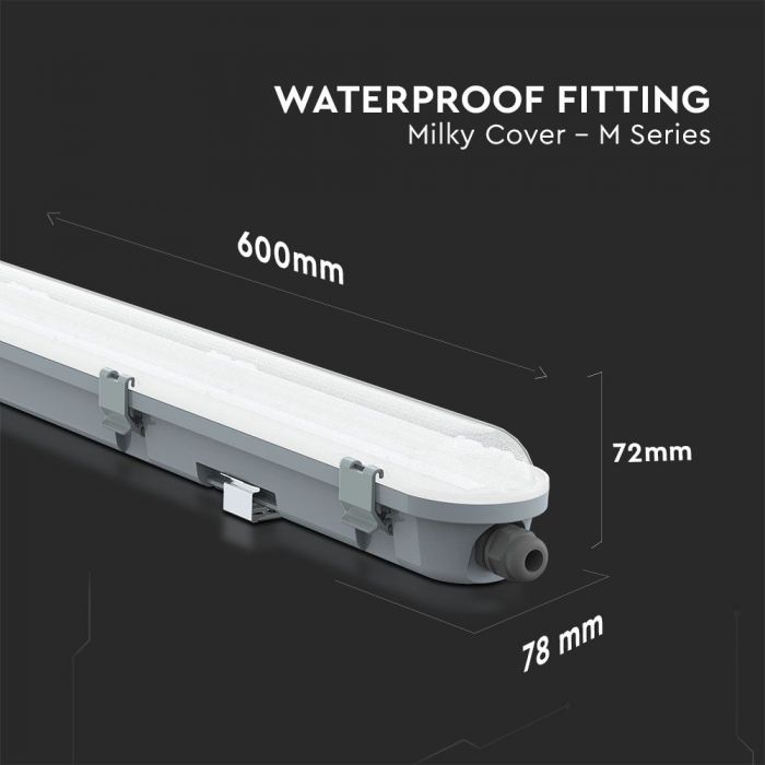 CIL IP65 60CM 18W 4000K 2160lm M-SERIES Milky Cover