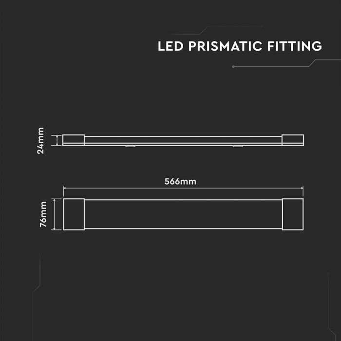 CIL IP20 60CM 20W 4000K 2400 LM SLIM  VT