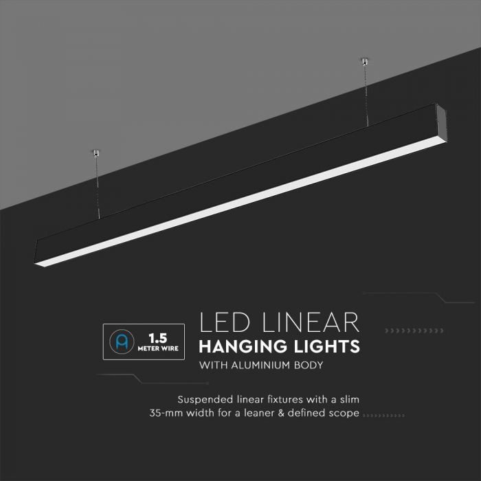 LAMPA LINIARA 40W 3270 LM 4000K SUSP. NEGRU 1200x35x67 MM 21374 VT-7-40-N