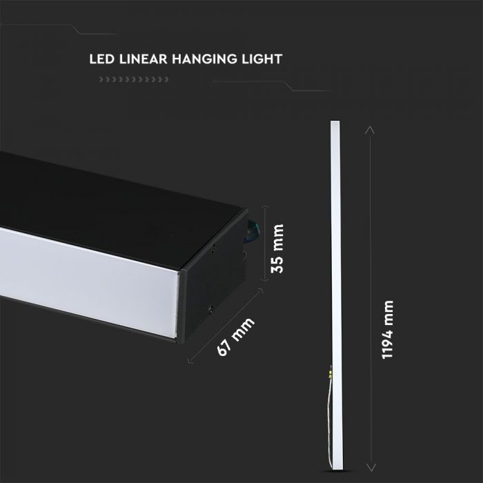 LAMPA LINIARA 40W 3270 LM 4000K SUSP. NEGRU 1200x35x67 MM 21374 VT-7-40-N