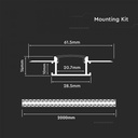 PROFIL LED IN KIT CU DISPERSOR LAPTOS 30x10mm RIGIPS (2ml/buc)