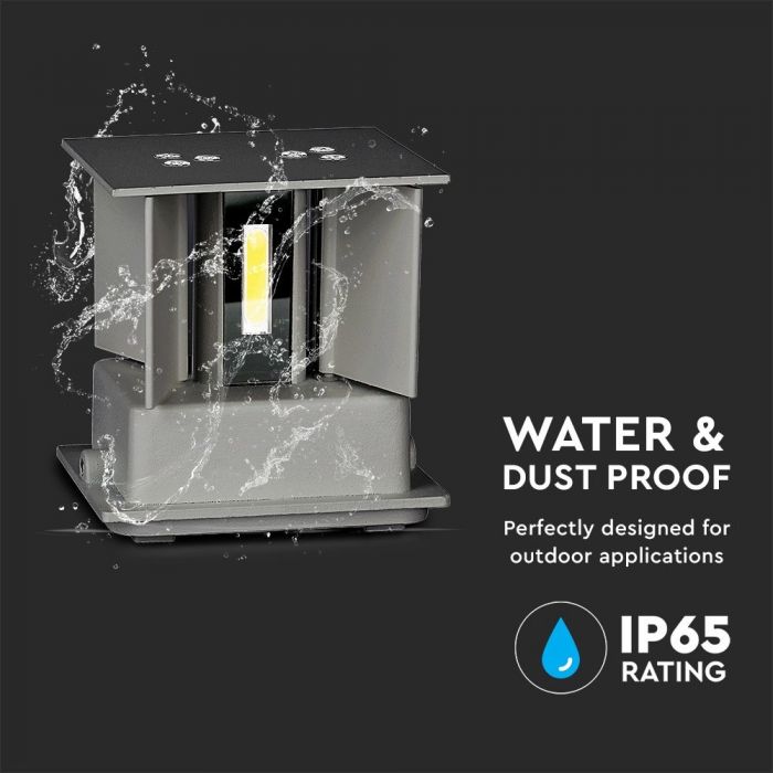 CIL ARH APLICA 3000K 12W 1100 lm PATRATA GRI 2-WAY IP65 VT