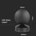 CIL ARH APLICA 3000K 7W 770 lm ROTUNDA NEAGRA 2-WAY IP65 VT