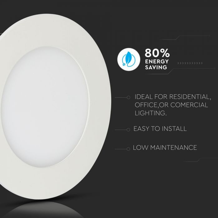 DOWNLIGHT CU LED 3000K 12W 1000 lm IP20 ROTUND D=170x12mm VT