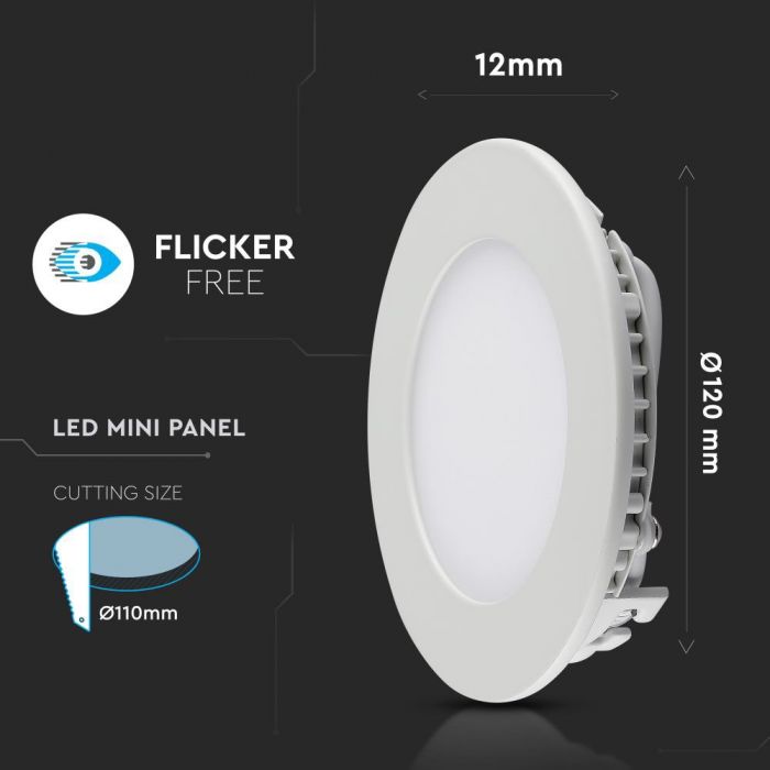DOWNLIGHT CU LED 3000K 6W 420 lm IP20 ROTUND D=120x12mm PREMIUM VT