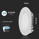 DOWNLIGHT CU LED 3000K 6W 420 lm IP20 ROTUND D=120x12mm PREMIUM VT