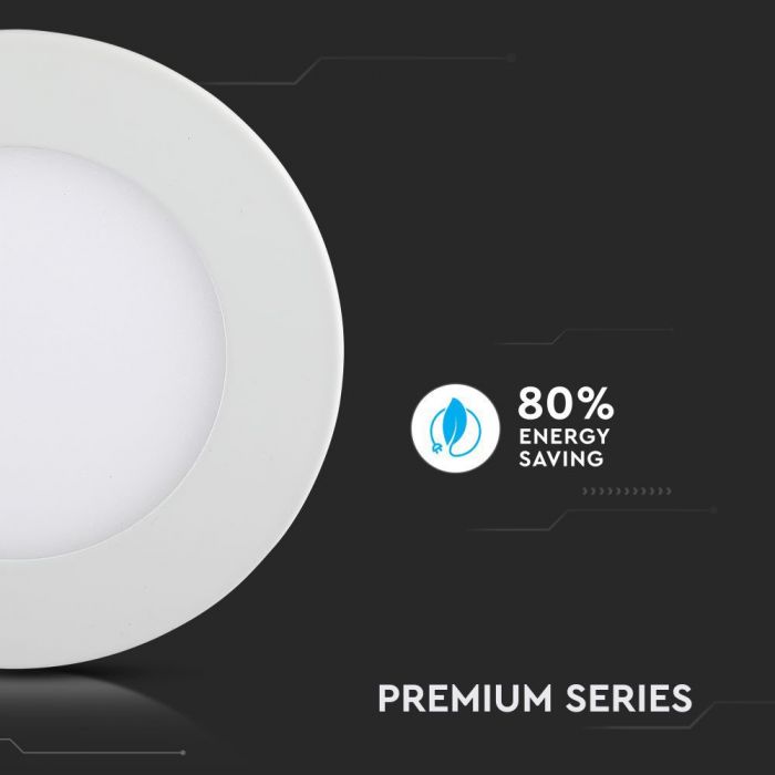 DOWNLIGHT CU LED 3000K 6W 420 lm IP20 ROTUND D=120x12mm PREMIUM VT