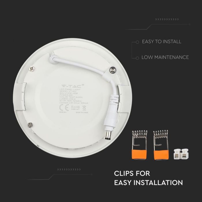 DOWNLIGHT CU LED 3000K 6W 420 lm IP20 ROTUND D=120x12mm PREMIUM VT