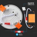 DOWNLIGHT CU LED 3000K 8W 800 lm IP20 ROTUND D=100x8mm VT