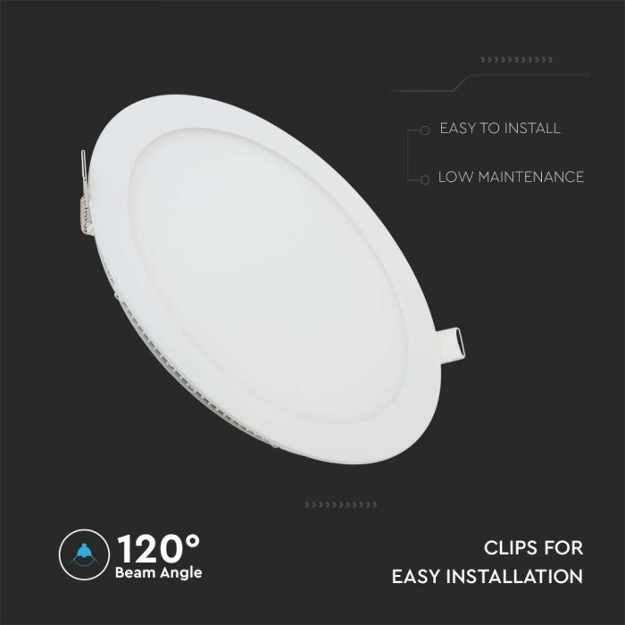 DOWNLIGHT CU LED 4000K 12W 1160 lm IP20 ROTUND D=170x12mm VT