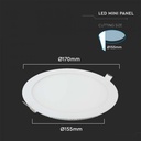 DOWNLIGHT CU LED 4000K 12W 1160 lm IP20 ROTUND D=170x12mm VT
