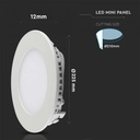 DOWNLIGHT CU LED 4000K 18W 1400 lm IP20 ROTUND D=225x12mm VT