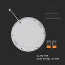 DOWNLIGHT CU LED 3000K 22W 1800 lm IP20 ROTUND D=240x12mm VT