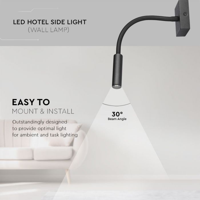 CIL INTERIOR APLICA LED 3000K 3W 180 lm D:80x80x25mm NEAGRA VT
