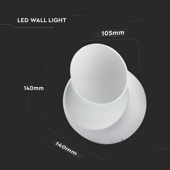 CIL INTERIOR APLICA LED 3000K 5W 550 lm ROTUNDA D:140x105x140mm ALBA VT