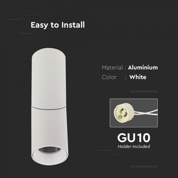 CIL INTERIOR PLAFONIERA 1xGU10 ROTUNDA DxH:59.5x197mm ALBA VT