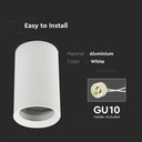 CIL INTERIOR PLAFONIERA 1xGU10 ROTUNDA DxH:60x100mm ALBA VT