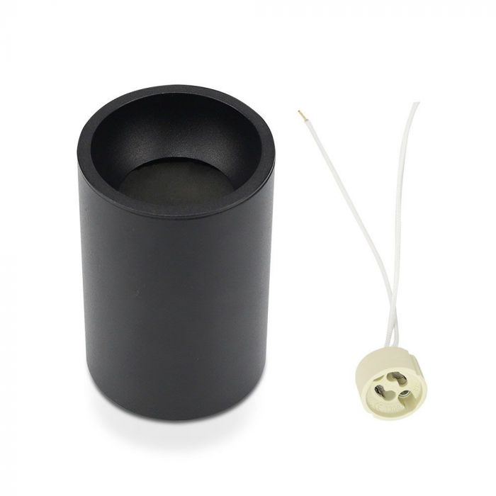 CIL INTERIOR PLAFONIERA 1xGU10 ROTUNDA DxH:70x107mm NEAGRA VT