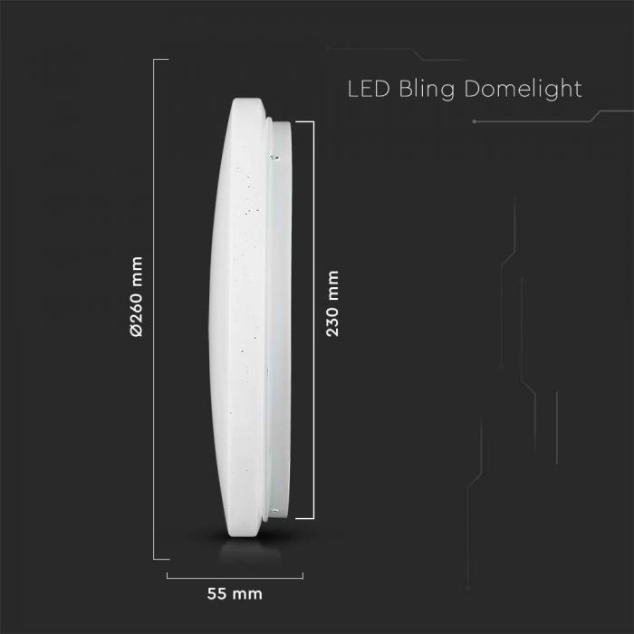 CIL PLAFONIERA IP20 3000-6400K 12W 1200 lm ROTUNDA D:260x55mm ALBA