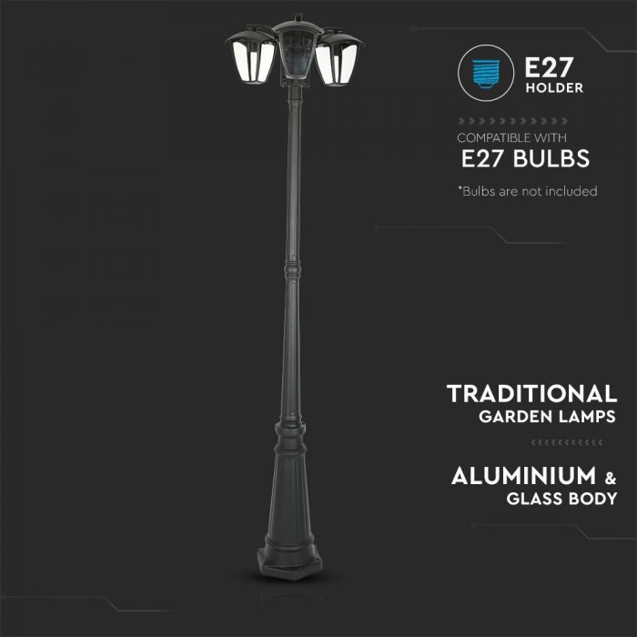 CIL EXTERIOR IP44 STALP NEGRU 3 BRATE