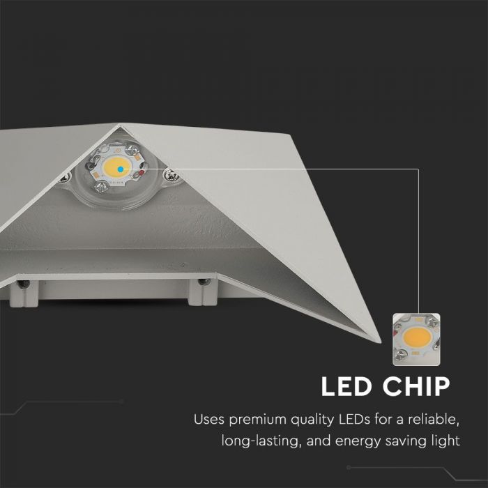 CIL EXTERIOR IP65 LAMPA PERETE 3000K 5W 568 lm GRI VT-825 218284