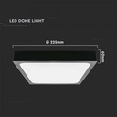 CIL PLAFONIERA IP44 4000K 18W 1800 lm PATRATA D:225x225x60mm NEAGRA