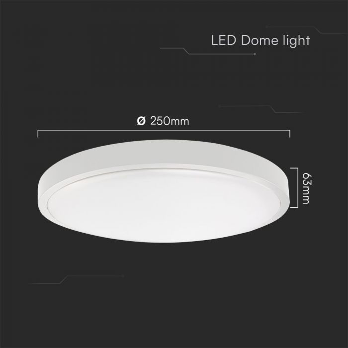 CIL PLAFONIERA IP44 4000K 18W 1830 lm ROTUNDA D:250x63mm ALBA 76161