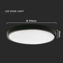 CIL PLAFONIERA IP44 4000K 24W 2400 lm ROTUNDA D:295x55mm NEAGRA
