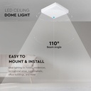 CIL PLAFONIERA IP44 4000K 25W 2500 lm PATRATA D:300x300x50mm ALBA
