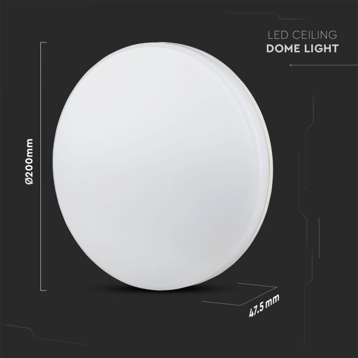 CIL PLAFONIERA IP44 6400K 15W 1850 lm ROTUNDA D:200x48mm ALBA