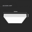 CIL PLAFONIERA SENZOR IP44 4000K 18W 1800 lm PATRATA D:225x225x60mm ALBA