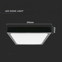 CIL PLAFONIERA SENZOR IP44 4000K 24W 2400 lm PATRATA D:225x225x65mm NEAGRA
