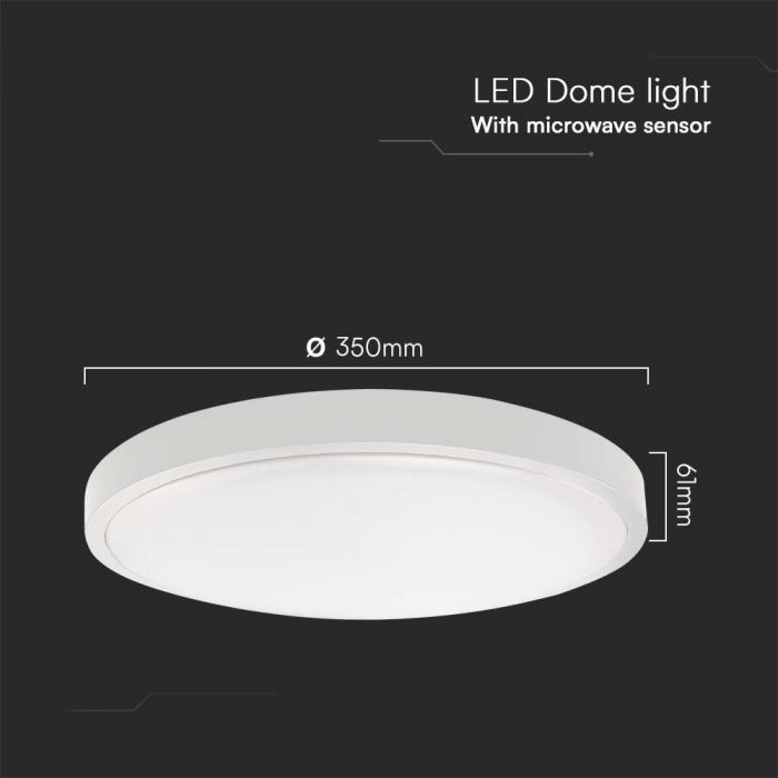 CIL PLAFONIERA SENZOR IP44 4000K 24W 2500 lm ROTUNDA D:350x61mm ALBA 76631