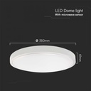 CIL PLAFONIERA SENZOR IP44 4000K 24W 2500 lm ROTUNDA D:350x61mm ALBA 76631